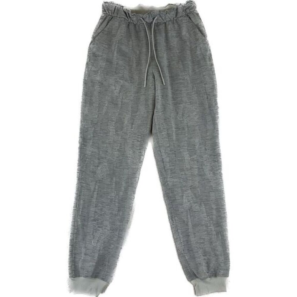 Lululemon Womens 6 Stretch High Rise Jogger Linear Tempo Jacquard Silver W5DIKS‎
